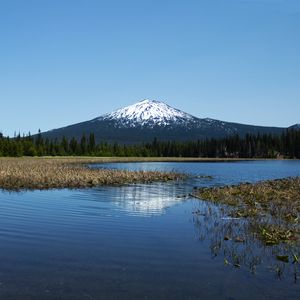 Preview wallpaper lake, trees, forest, mountain, landscape
