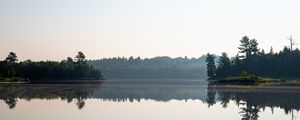 Preview wallpaper lake, trees, island, reflection, landscape, nature