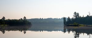 Preview wallpaper lake, trees, island, reflection, landscape, nature