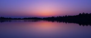Preview wallpaper lake, trees, landscape, evening, dark