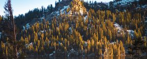 Preview wallpaper lake, trees, mountain, stones, shore