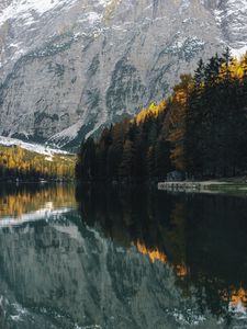 Preview wallpaper lake, trees, mountain, water, reflection