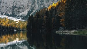 Preview wallpaper lake, trees, mountain, water, reflection