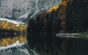 Preview wallpaper lake, trees, mountain, water, reflection