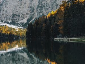 Preview wallpaper lake, trees, mountain, water, reflection