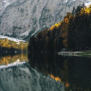 Preview wallpaper lake, trees, mountain, water, reflection