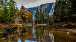 Preview wallpaper lake, trees, mountain, water, reflection, landscape