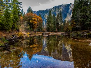 Preview wallpaper lake, trees, mountain, water, reflection, landscape