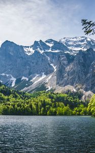 Preview wallpaper lake, trees, mountains, nature