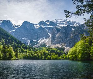 Preview wallpaper lake, trees, mountains, nature