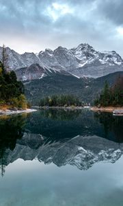 Preview wallpaper lake, trees, mountains, water, reflection