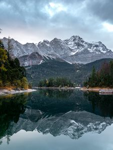 Preview wallpaper lake, trees, mountains, water, reflection