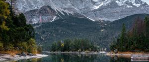 Preview wallpaper lake, trees, mountains, water, reflection