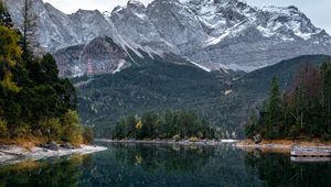 Preview wallpaper lake, trees, mountains, water, reflection