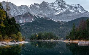 Preview wallpaper lake, trees, mountains, water, reflection