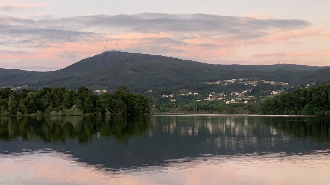 Wallpaper lake, trees, reflection, mountains, nature