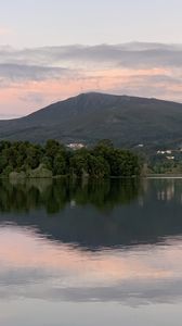 Preview wallpaper lake, trees, reflection, mountains, nature