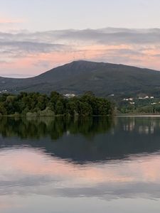 Preview wallpaper lake, trees, reflection, mountains, nature