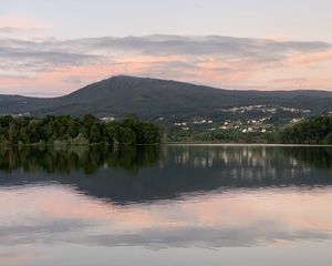 Preview wallpaper lake, trees, reflection, mountains, nature