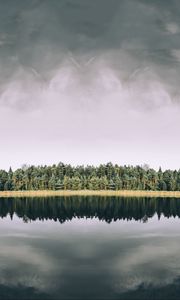 Preview wallpaper lake, trees, reflection, sky