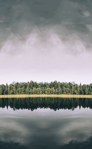 Preview wallpaper lake, trees, reflection, sky