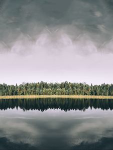 Preview wallpaper lake, trees, reflection, sky
