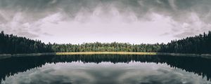 Preview wallpaper lake, trees, reflection, sky