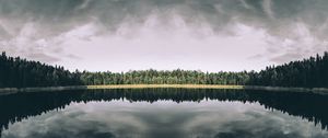 Preview wallpaper lake, trees, reflection, sky