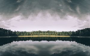 Preview wallpaper lake, trees, reflection, sky