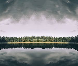 Preview wallpaper lake, trees, reflection, sky