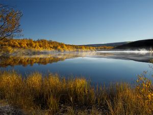 Preview wallpaper lake, trees, reflection, autumn, landscape