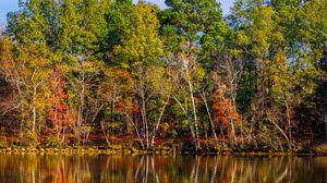 Preview wallpaper lake, trees, reflection, sky, landscape