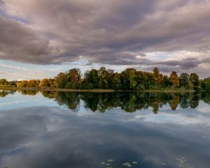 Preview wallpaper lake, trees, shore, water, reflection