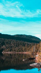 Preview wallpaper lake, trees, sky, reflection