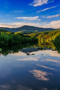 Preview wallpaper lake, trees, sky, clouds, nature