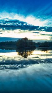 Preview wallpaper lake, trees, sky, forest, reflection