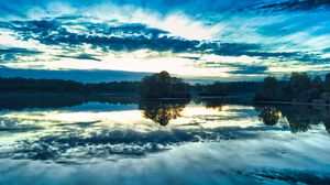 Preview wallpaper lake, trees, sky, forest, reflection