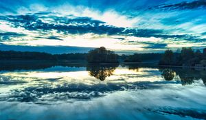 Preview wallpaper lake, trees, sky, forest, reflection