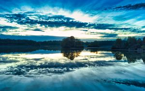 Preview wallpaper lake, trees, sky, forest, reflection