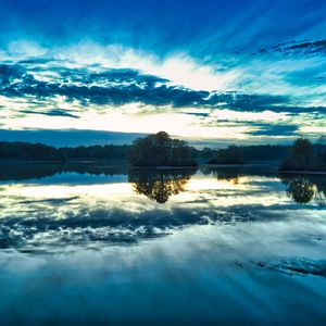 Preview wallpaper lake, trees, sky, forest, reflection