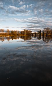 Preview wallpaper lake, trees, sky, reflection, nature