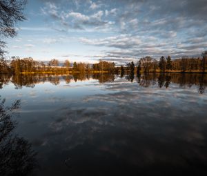 Preview wallpaper lake, trees, sky, reflection, nature