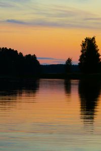 Preview wallpaper lake, trees, sunset, reflection