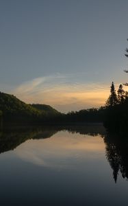 Preview wallpaper lake, trees, twilight, evening, silence