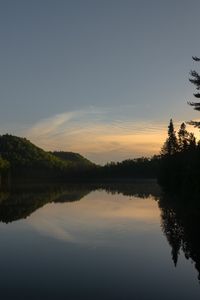 Preview wallpaper lake, trees, twilight, evening, silence