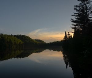 Preview wallpaper lake, trees, twilight, evening, silence