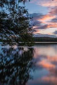 Preview wallpaper lake, trees, water, clouds, reflection