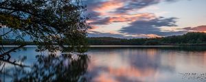 Preview wallpaper lake, trees, water, clouds, reflection