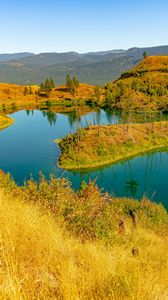 Preview wallpaper lake, valley, hills, relief, landscape