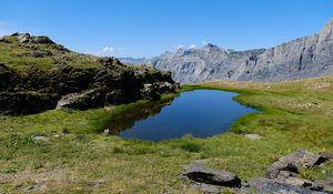 Preview wallpaper lake, valley, mountains, nature